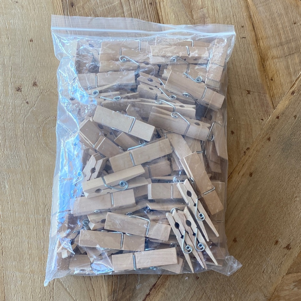 Natural Wooden Clothespins about 40 total. Strong easy to use